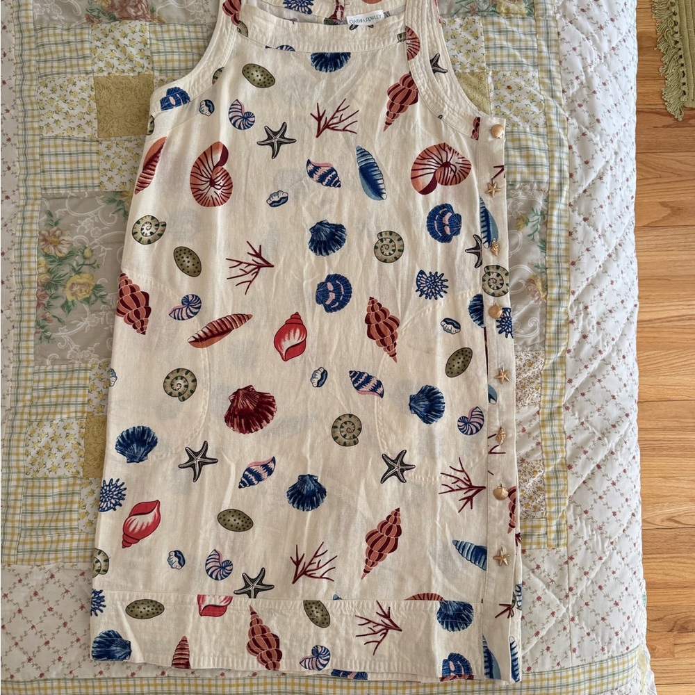 Cynthia Rowley Linen Blend Dress with Seashell  Accents